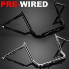 Prewired 10 12 14  In Meathook Handlebar For Harley Touring Electra Street Glide