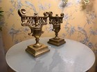 Pair Of Antique Decorative Tool Rests  Grand Tour  Brass  Fireside  Victorian