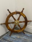 Vintage Wall Decor Wheel Pirate Steering Wooden Antique Brass Ships Gift Sea