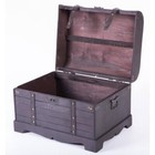 Vintiquewise Wooden Steamer Trunk 15 75  X 13 75  X 20 5  Antique Style Black