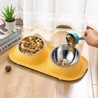 Stainless Steel Dog Cat Feeder Feeding Double Bowls Pet Bowl Water Food Dish