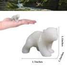 White Jade Crystal Bear Statue  Hand-carved Polar Bear Sculpture For Home   O   