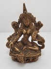 Vintage Green Tara Buddhist Deity Brass Statue sculpture Figurine