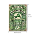 Rolling Rock Beer Label Wall Art - Retro Metal Decor 12 X 8 New