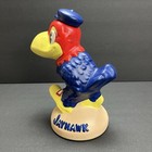 Vintage Ku Kansas Jayhawks Decanter Empty Hand Painted Matte Unglazed 1970s
