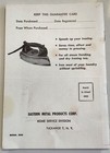 Vintage Eastern Metal Products Electric Iron Book Pamphlet Manual Instructions
