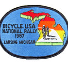 Bicycle Usa National Rally 1987 Lansing Michigan Vintage Cycling Patch