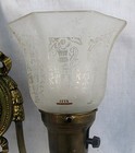 Antique French Sconces Etched Glass Shades Rewired C 1920 s