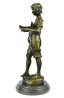 100  Solid Bronze Sculpture Statue Figure Boy And Violin Figurine Figure Deal Nr