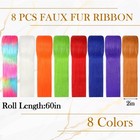 8 Pcs Faux Fur Fabric For Crafts 2 X 60 Inch Fuzzy Fabric Craft Fur For Theri   