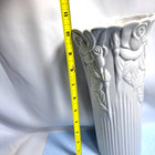 Vintage  Vase Shabby Chic Roses Ribbed White Porcelain Vase 