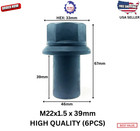 6 Pack 33mm M22-1 5 X 39mm Sleeve Wheel Lug Nut M22-1 5x39mm Skirt Flange
