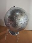 Full Circle Desktop World Globe Vintage Tawain Chrome Silver Modern 12  Full Siz
