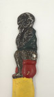 Rare -  Vintage Americana Cast Iron Letter Opener Boy Sitting On Pot