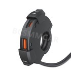 Dual Port Fast Charger Handlebar Mounting Type C Power Adapter For Motorcycle