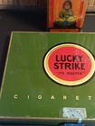 Vintage Metal Lucky Strike Flat Fifties Cigarette Holder Advertising Tin Box
