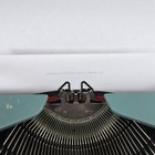 Vintage Scm Smith Corona Skyriter Portable Typewriter Turquoise Blue W  Case   