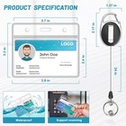 Koorito 2 Pack Id Badge Holder Retractable Badge Reel Clear Horizontal Id Card