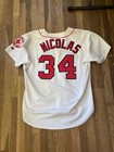 Michael Nicholas Game Used Portland Sea Dogs Home White Jersey Red Sox