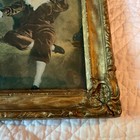 Vintage Antique Boys Portrait Print Romantic Framed Print Attached Curved Glass