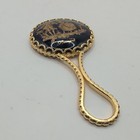 Limoges France Handheld Mirror Cobalt Blue   Gold Porcelain Vanity Courting Pair