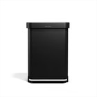 Simplehuman 55l Rectangular Step Trash Can Matte Black Liner Pocket Cw2068 New