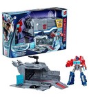 Transformers Earthspark Optimus Prime Action Figure With Battle Base Trailer