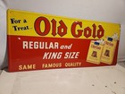 Orig  1950 s Highly Embossed Old Gold Cigarettes Advertising Sign Country Store 
