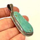 Navajo Turquoise Pendant Big 2 25in Signed Ltb 15g Sterling Vtg Native American