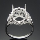 Sterling Silver 925 Unique Engagement Wedding Fine Ring 12x9mm Oval Semi Mount