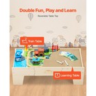 Train Table 62 Pieces Wooden Kids Activity Table With Large Storage Drawer