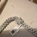 Invicta Silver Plated Silver Cuban Link Chain Necklace Box Clasp Crystal Pav  