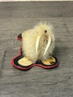 Vintage Real Fur Walrus Figurine Travel Souvenir With Tusks Handmade 