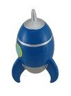 Scratch   Dent Blue And Silver Rocket Ship Coin Bank
