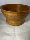 Hand Made Artist Signed Hand Turned Red Oak Wooden Bowl 7 X 4 Inch Mcm Vtg