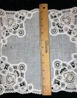 Antique Ecru Brussels Point De Gaze  Lace Wedding Handkerchief - 11    Square
