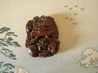 Antique Chinese Hand Carved Wooden Toggle Boxwood Or Rosewood