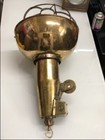Large Antique Brass Ship Pendant Light - Authentic Nautical Hanging Spotlight
