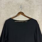 Sympli Tunic Top Womens Size 16 Black Long Sleeve Stretch Jersey Relaxed Fit