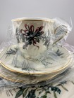 Lenox Holiday China 5 Piece Place Setting Plates Cup Saucer Gold Trim Vg