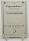 2024 Pieces Of The Past Washington  Jefferson Hand Written Dual Document Relics