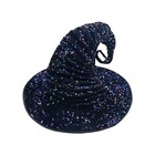 Halloween Glitter Witch Hat - Premium Polyester Rhinestone Party Hat For Women