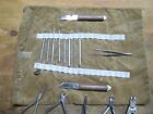 Vintage Lot Of 16 Dental Tools With Roll Up Pack