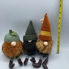 Lot Of 3 Sitting Gnome Push Foam Decorations Weighted Bottoms