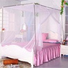 4 Corner Post Bed Canopy Curtain Mosquito Net For Full Queen King Size Bed