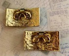 Vintage Gold Nuggets Shoe Clips - Textured Evening Glamour - Signed Retro Pair