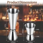2-pack Cocktail Jiggers Set  Japanese Premium 304 30 60m   15 30ml  Silver