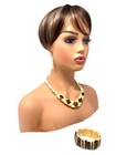 Women Handmade Tan Tagua Nut Set Necklace Earrings Bracelet
