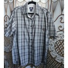 Authentic Dickies Mens Plaid Button Up Short Sleeve Shirt Cotton Gray Size Xl