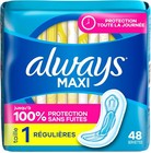 Always Maxi Feminine Pads For Women  Size 1 Regular Absorbency 48 Count